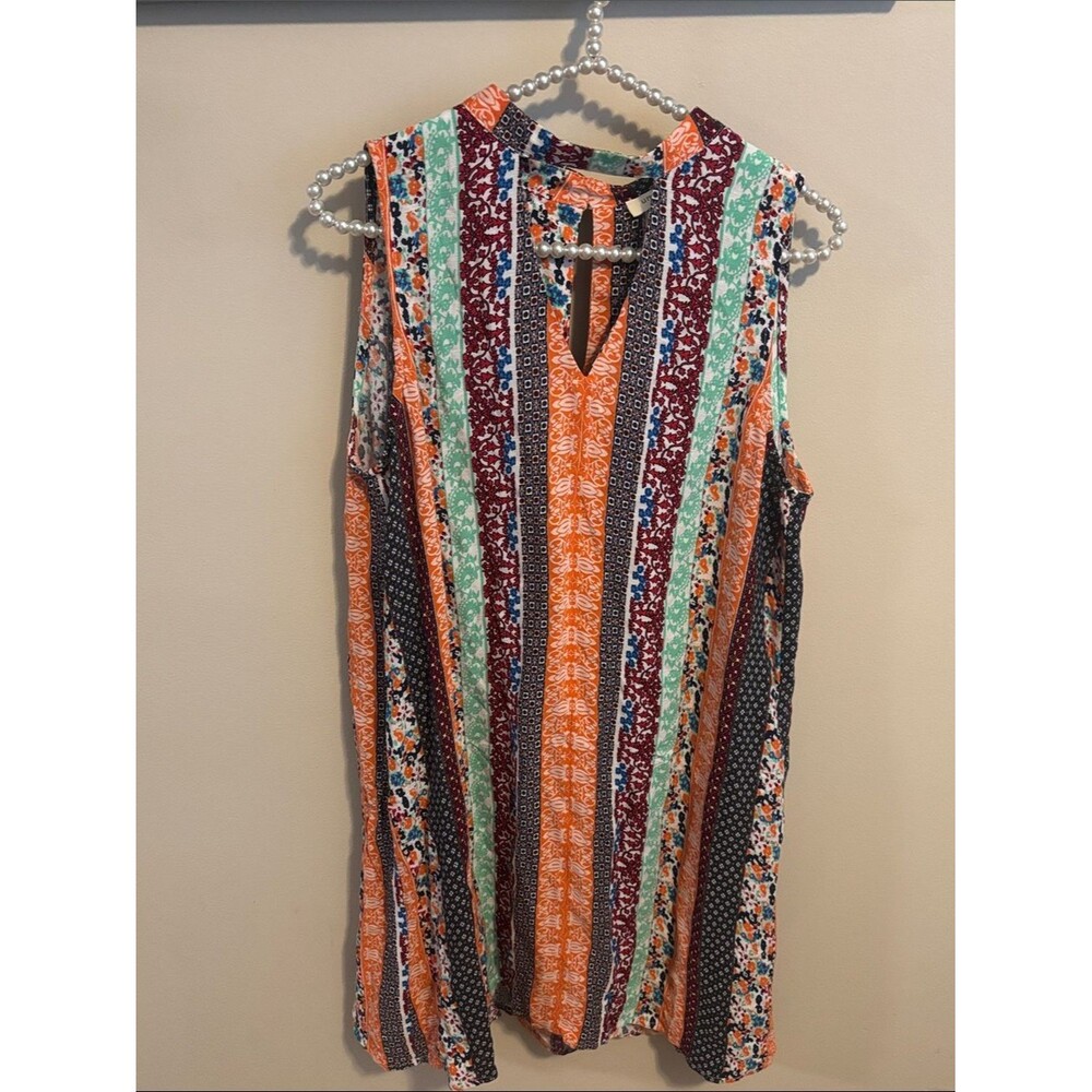 Umgee flowy sleeveless multicolored boho dress size medium